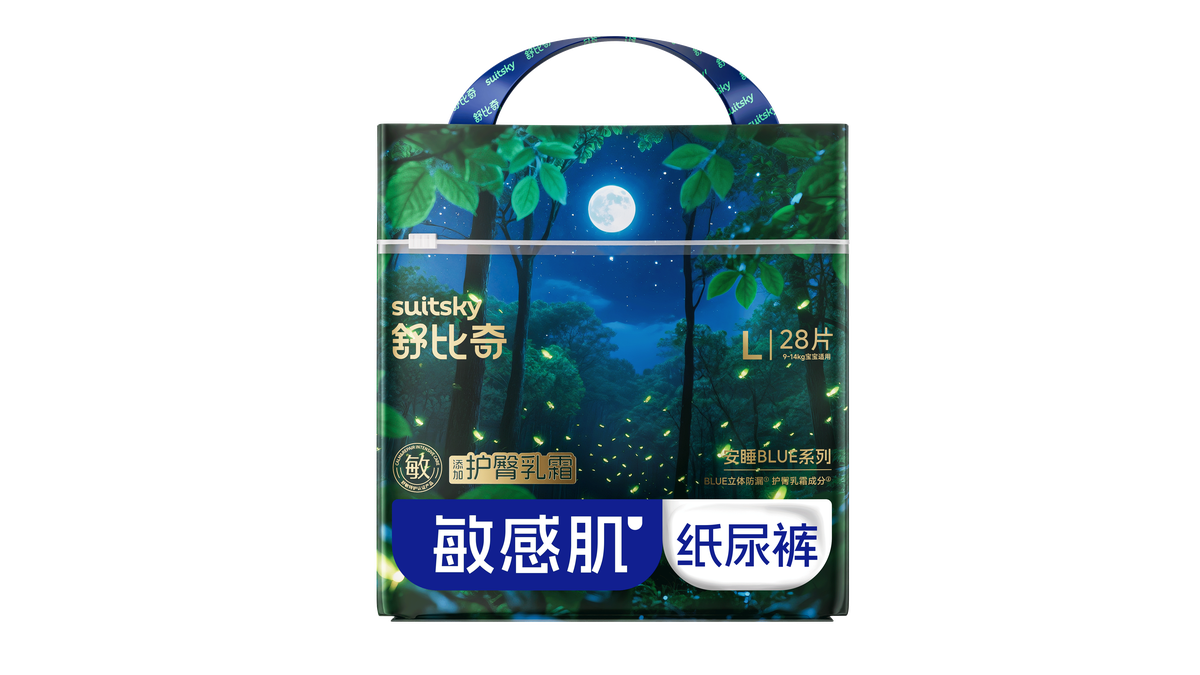 舒比奇安睡BLUE裤型/腰贴型婴儿纸尿裤